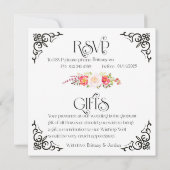 ライトゴシック スケルトンハンド RSVP & ギフトカード 招待状 (裏面)