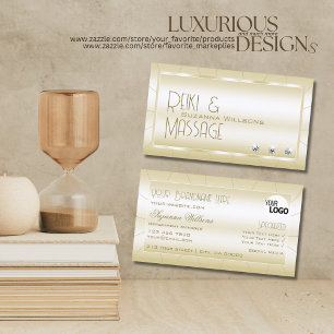 ライトゴールデンウィズダイヤモンドとロゴラグジュアリースタイリッシュ 名刺