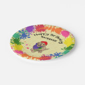 ライトゴールデンドルドッグおもしろいア絵を描ートパーティー  ペーパープレート (アングル)