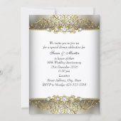 ライトゴールド フローラル スワール 50周年 結婚記念日 招待状 (裏面)