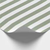 ライトサググリーンとホワイトのストライプ ラッピングペーパー (角)