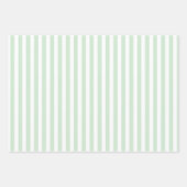 ライトサググリーン & ホワイト ストライプ ラッピングペーパーシート (正面2)