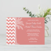 ライトサンゴのシェストライプブロン島ヤシの木 招待状 (スタンド正面)