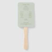 ライトサージェングリーンボーホードレープドビーズウェディング ハンドファン (裏面)