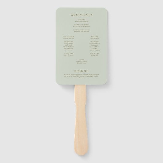 ライトサージェングリーンボーホードレープドビーズウェディング ハンドファン (裏面)