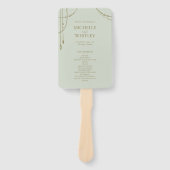 ライトサージェングリーンボーホードレープドビーズウェディング ハンドファン (正面)