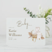 ライトサージ ベビーシャワー バシネット ボホ  招待状 (スタンド正面)