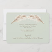 ライトサージ ボーホー オー ベイビー シャワー 招待状 (裏面)