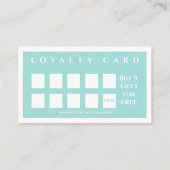 ライトシアンかわいいミニマルサロンコーヒーショップ ロイヤリティカード (裏面)