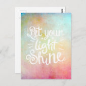 ライトシャイン引用文カラフル水彩 ポストカード (正面/裏面)