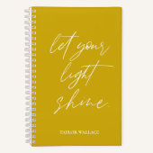 ライトシャイン引用文マスタードパーソナライズされた ノートブック (正面)