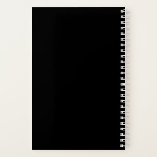 ライトシャイン引用文金ゴールドパーソナライズされた黒 ノートブック (裏面)