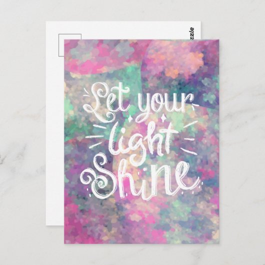 ライトシャイン引用文-抽象芸術水彩 ポストカード (正面/裏面)