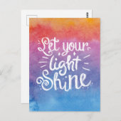 ライトシャイン引用文 – 水彩 ポストカード (正面/裏面)