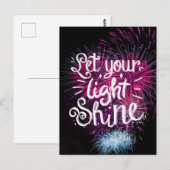 ライトシャイン引用文- Pink Fireworks ポストカード (正面/裏面)