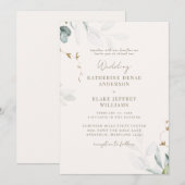 ライトシャンパーニュ結婚ボタニカルIII 招待状 (正面/裏面)