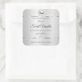 ライトシルバーグリッター製品ラベルモノグラムロゴ スクエアシール (バッグ)