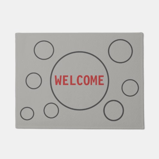 ライトシルバーグレイの美しい円 ドアマット (正面)
