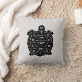 ライトシルバーグレーの黒いカメの芸術 クッション (ブランケット)