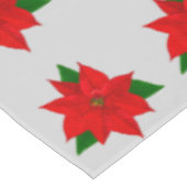 ライトシルバーグレー上の大きなポインセチア花模様 テーブルクロス (アングル)