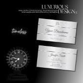 ライトシルバースパークルソフトグリッターとイニシャル 名刺