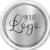 ライトシルバーフォイルあなたのビジネスのロゴはこちら シール (正面)