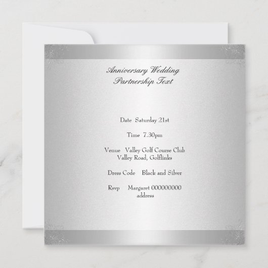 ライトシルバーフローラ25周年記念パーティーイベント 招待状 (裏面)