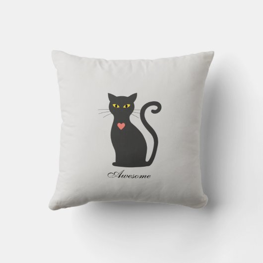 ライトシルバー素晴らしのダークグレーキャット クッション (裏面)
