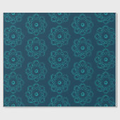 ライトシーグリーンオンプロシアンブルー ラッピングペーパー (フラット)