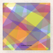 ライトジオメトリック – ガラスコースター (正面)