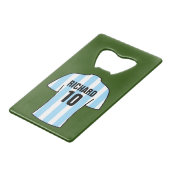 ライトスカイブルーのサッカーシャストライプツ クレジットカード栓抜き (裏面アングル)