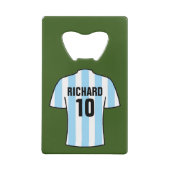 ライトスカイブルーのサッカーシャストライプツ クレジットカード栓抜き (裏面)