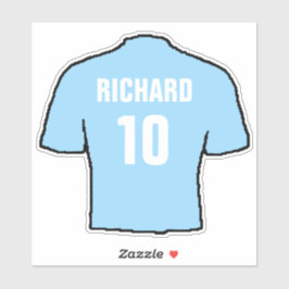 ライトスカイブルーのサッカーシャツデザイン。 シール
