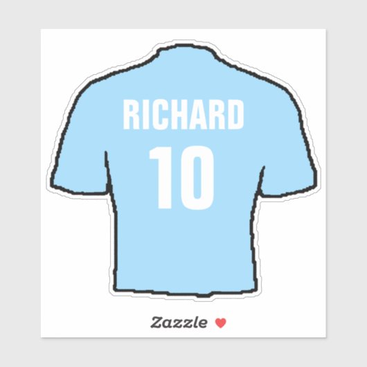 ライトスカイブルーのサッカーシャツデザイン。 シール (シート)