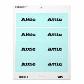 ライトスカイブルーの屋根裏の移動ラベル ラベル (フルシート)