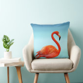 ライトスカイブルーの美しいピンクのフラミンゴ クッション (椅子)