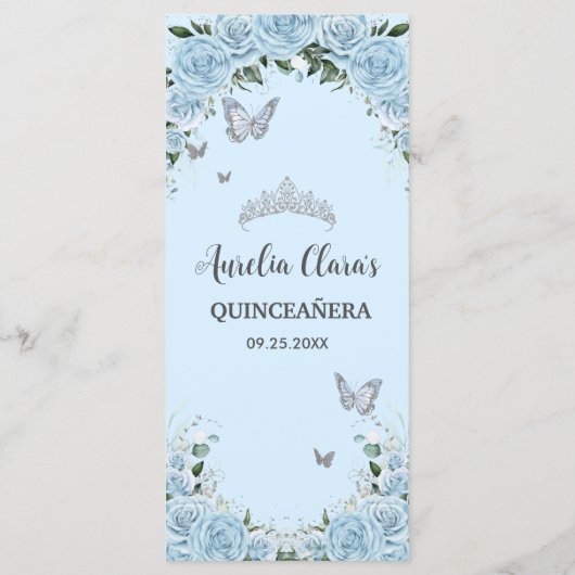 ライトスカイブルーフローラ蝶キンセアニラメニュー プログラム (裏面)