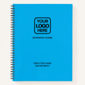 ライトスカイブルー モダン プロフェッショナル ビジネス ロゴ ノートブック (正面)