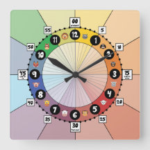 ライトスクールの子供用スケジュール時計(四角)