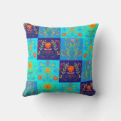 ライトスタイリッシュダークブルーグリーンフローラ装飾用クッション クッション (裏面)