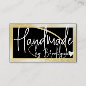 ライトスタイリッシュ金ゴールドフレームハート名で手作り 名刺 (正面)