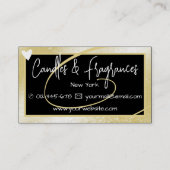 ライトスタイリッシュ金ゴールドフレームハート名で手作り 名刺 (裏面)