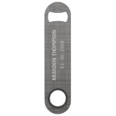 ライトスチールグレークラスシック織りパターン スピード栓抜き (正面)