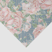 ライトスチールブルーとピンクローズ 薄葉紙 (詳細)