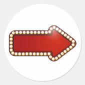 ライトステッカー付き赤い矢印 ラウンドシール (正面)