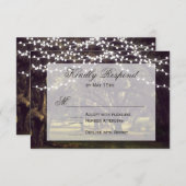 ライトストリングオーク素朴ツリー結婚式RSVPカード 出欠カード (正面/裏面)