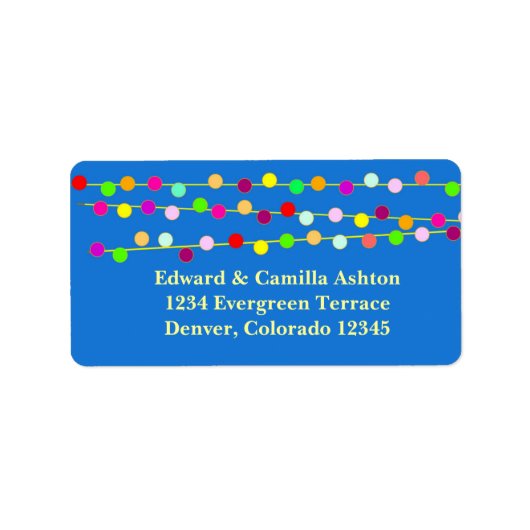 ライトストリングカスタマイズ可能クリスマス住所 シール (正面)