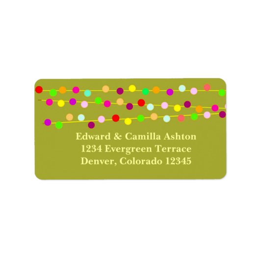 ライトストリングカスタマイズ可能クリスマス住所 シール (正面)