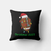 ライトストリング付きクリスマスフットボールストッキングキャップ クッション (裏面)