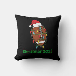 ライトストリング付きクリスマスフットボールストッキングキャップ クッション